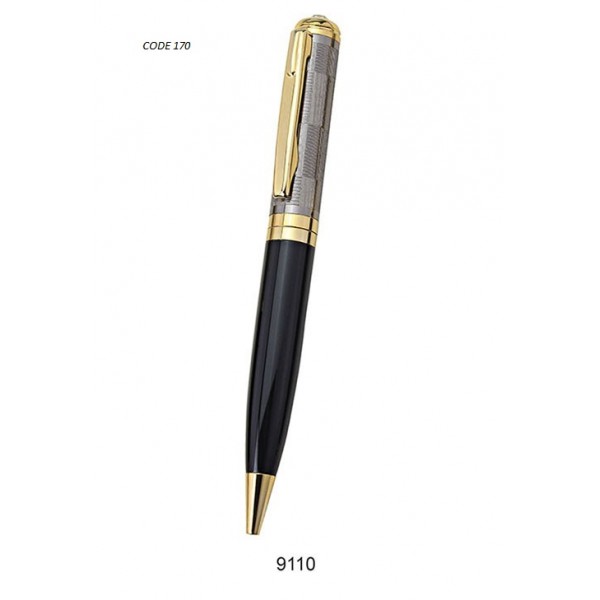 Sp Metal ball pen with colour black grey (grip golden)